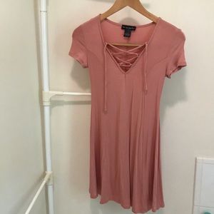 Blush pink mini dress